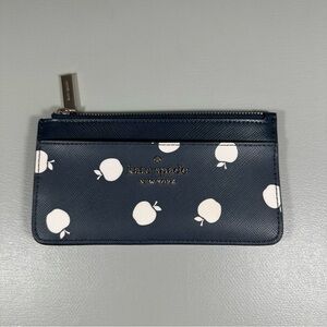 Kate Spade New York Slim Navy Leather Card Holder